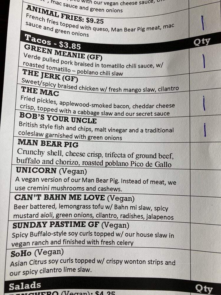 Cruzroom - Portland, OR menu_pic