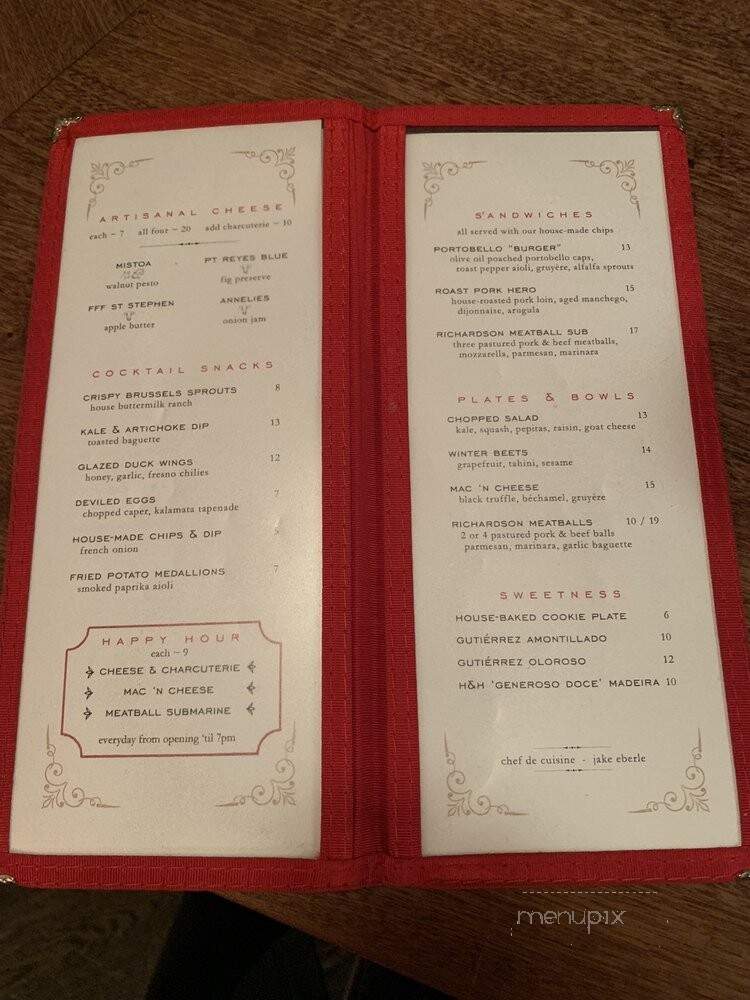 Richardson - Brooklyn, NY menu_pic