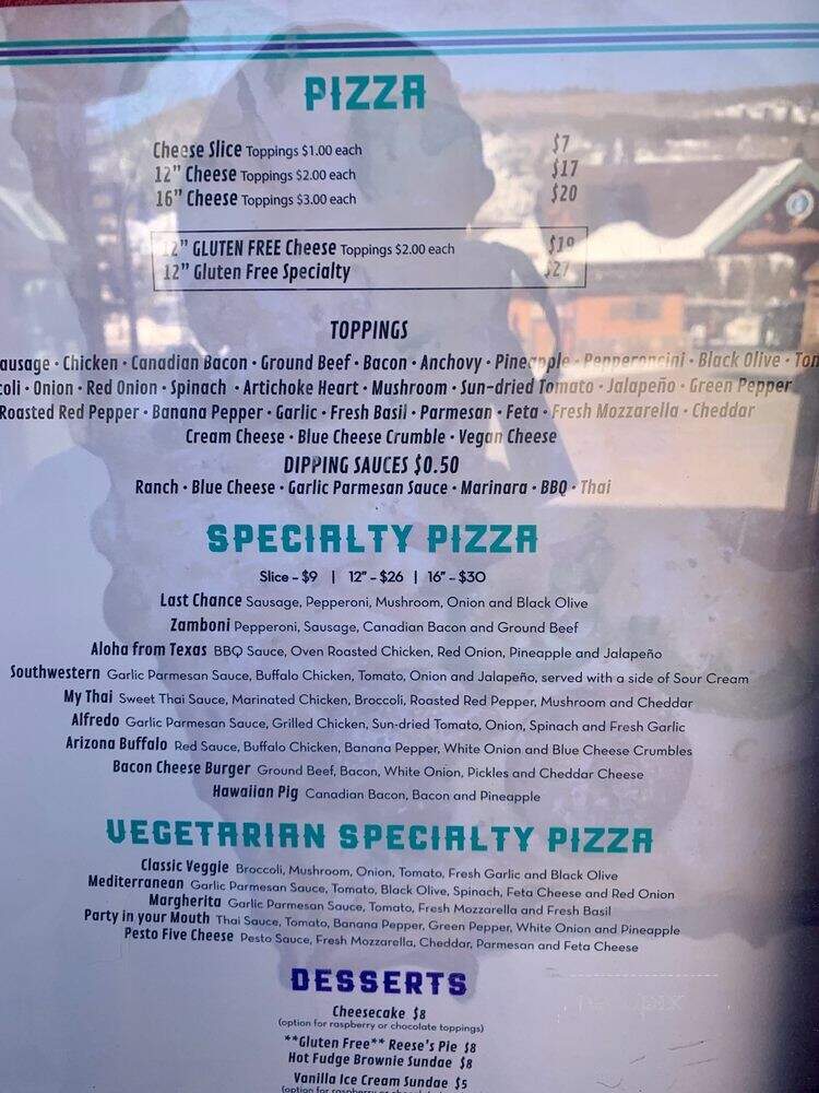 Pizza on the Run - Keystone, CO menu_pic