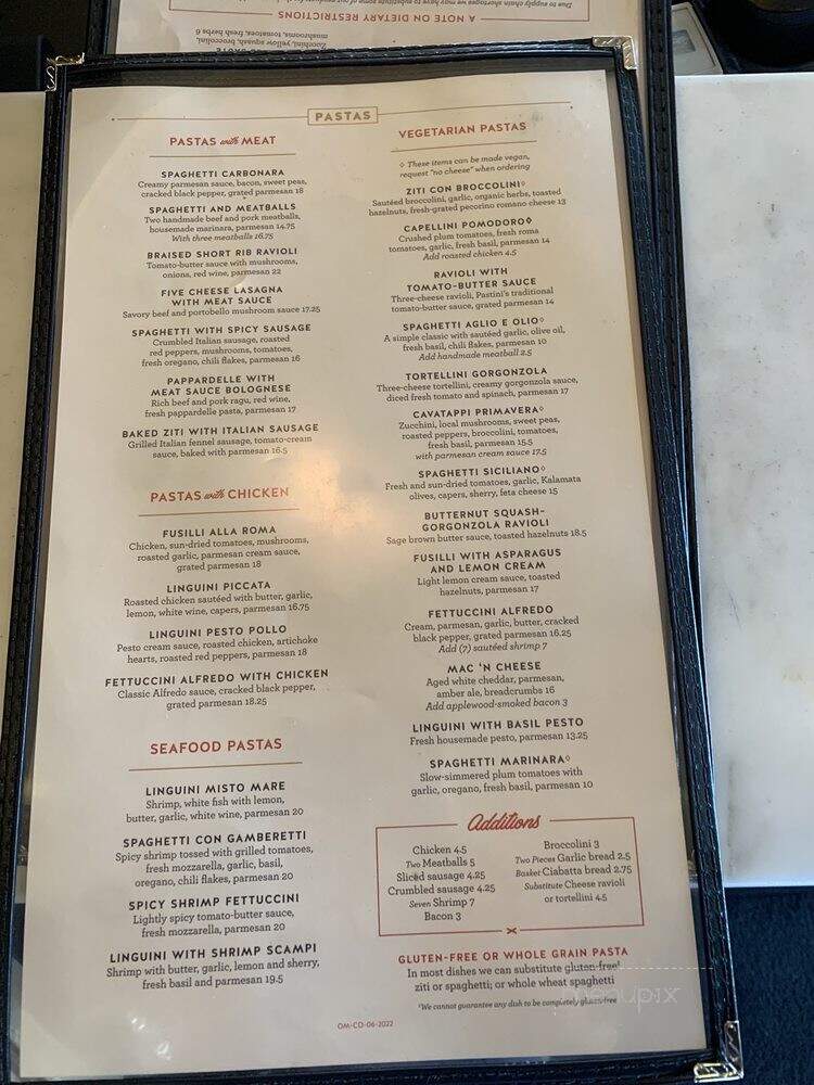 Pastini Pastaria - Bend, OR menu_pic
