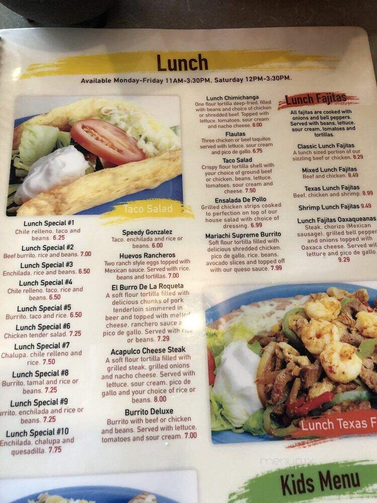 El Mariachi - Lexington, KY menu_pic