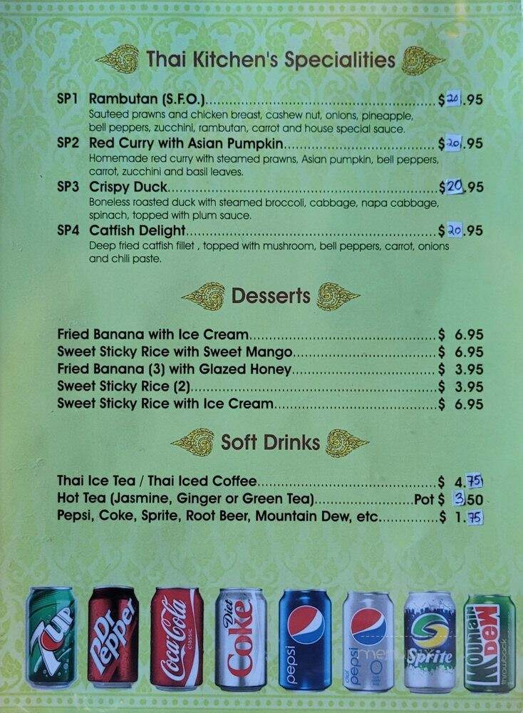 Thai Kitchen Restaurant - Tahoe City, CA menu_pic