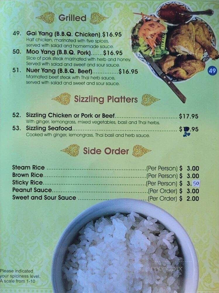 Thai Kitchen Restaurant - Tahoe City, CA menu_pic