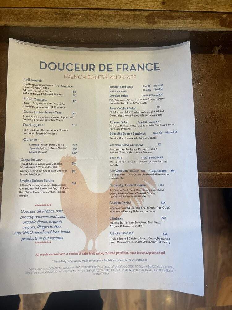 Douceur De France - Roswell, GA menu_pic