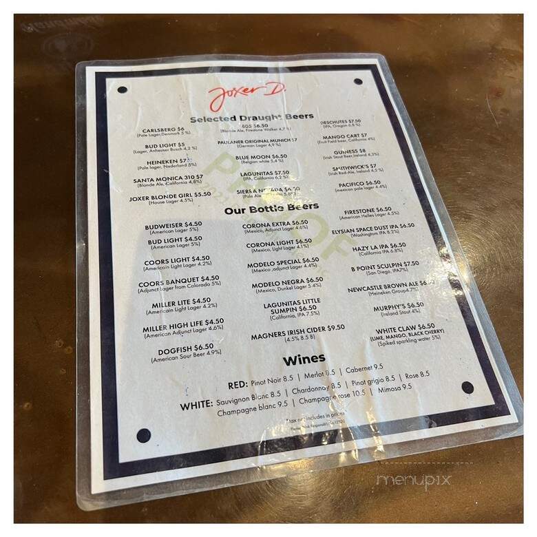 Javin's Bar & Grill - Culver City, CA menu_pic