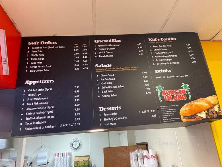 Burger Island - Garland, TX menu_pic