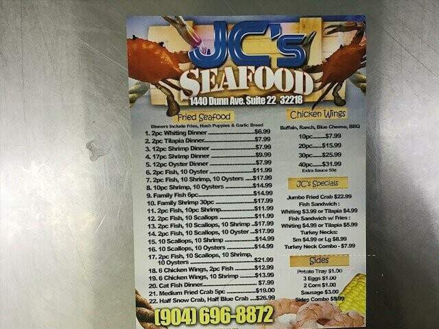 J.C.'s Fresh Seafood - Jacksonville, FL menu_pic