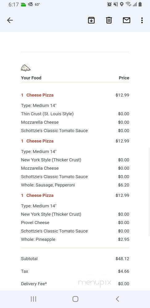 Schottzie's Bar & Grill - Saint Louis, MO menu_pic