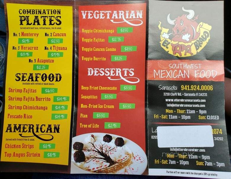 Studio 59 Incorporated - Sarasota, FL menu_pic