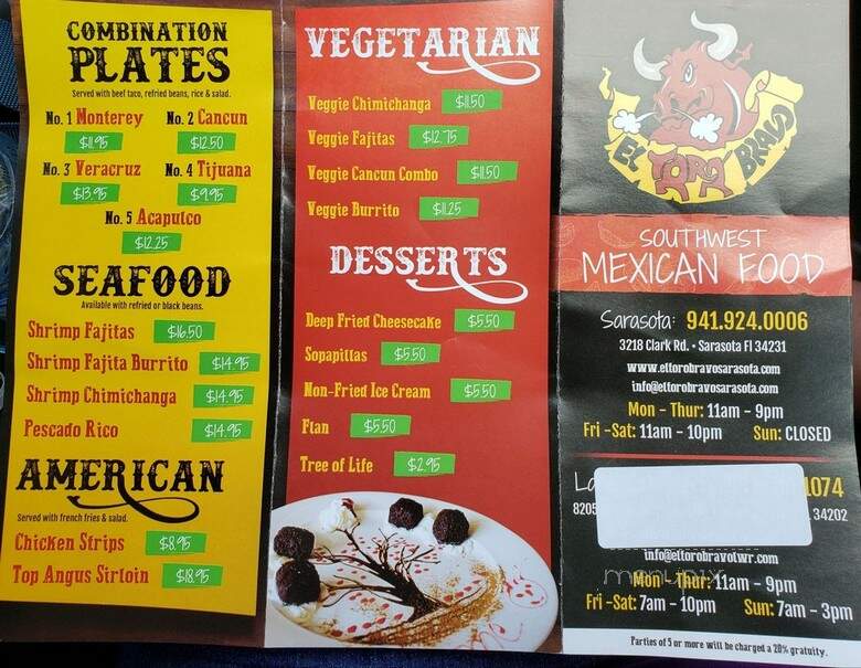 Studio 59 Incorporated - Sarasota, FL menu_pic