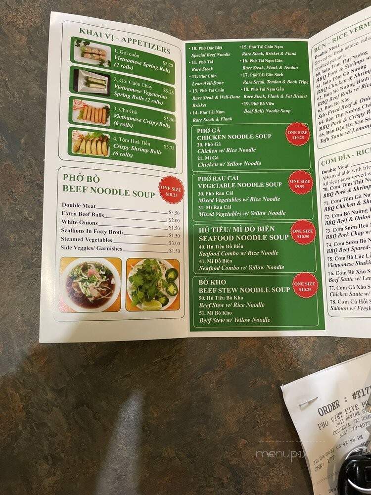 Pho Viet - Five Points - Columbia, SC menu_pic