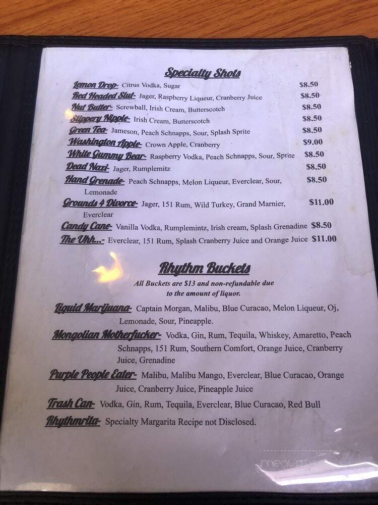 Rhythm and Booze - Kansas City, MO menu_pic