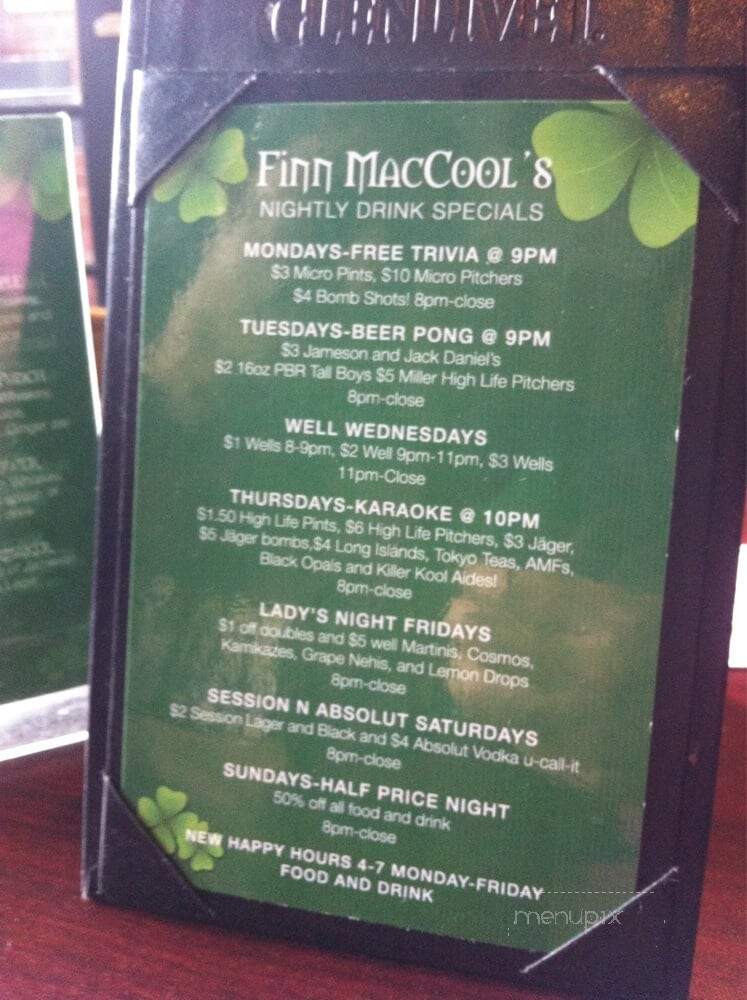 Finn MacCool's - Seattle, WA menu_pic