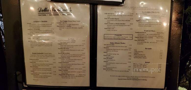 Enoteca Della Santina - Sonoma, CA menu_pic