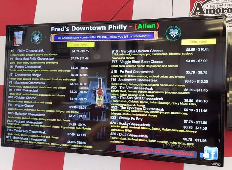 Fred's Downtown Philly - Allen, TX menu_pic