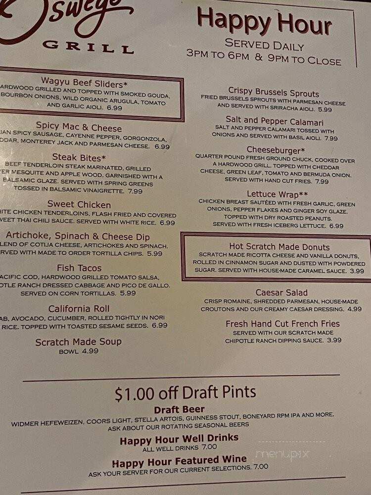 Oswego Grill - Lake Oswego, OR menu_pic
