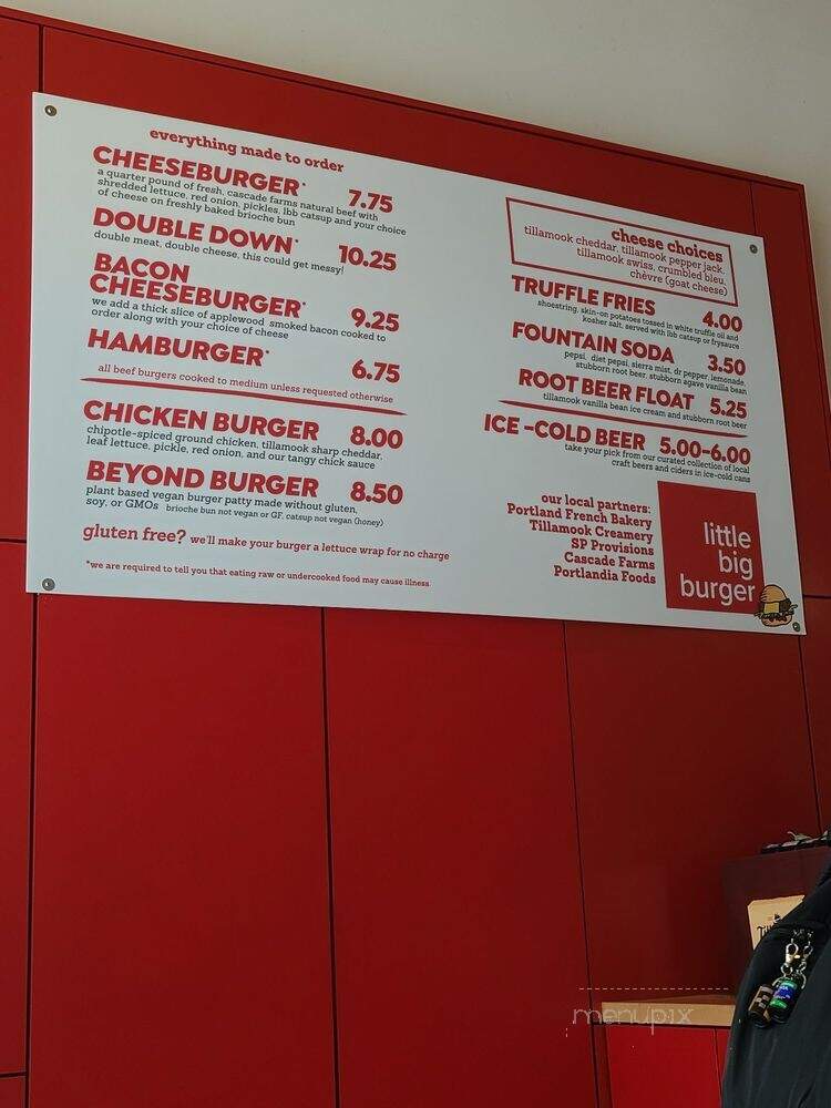 Little Big Burger - Portland, OR menu_pic