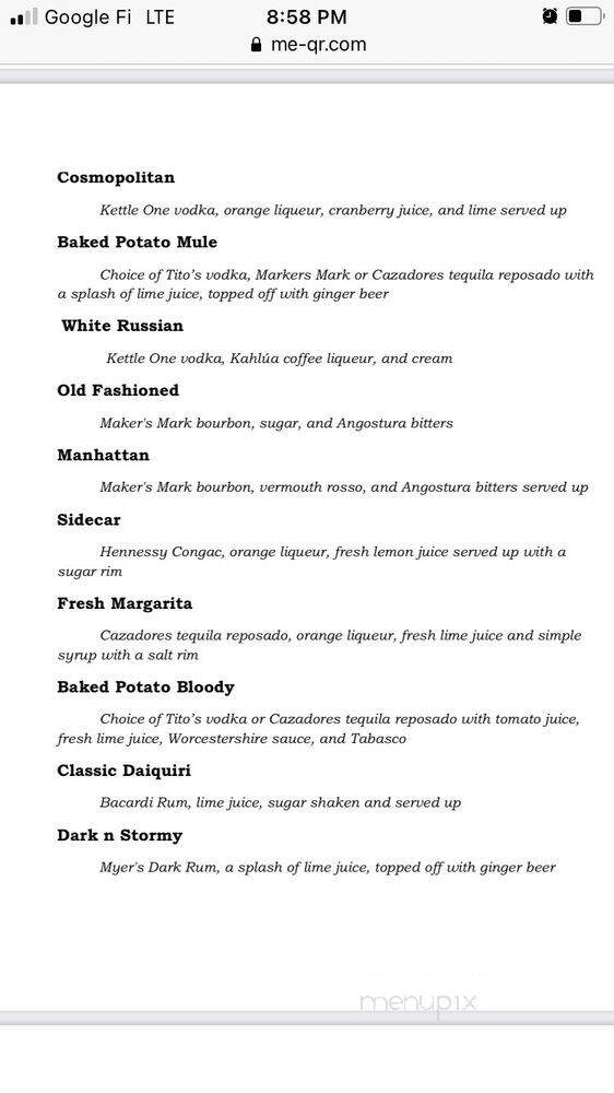 Baked Potato - North Hollywood, CA menu_pic