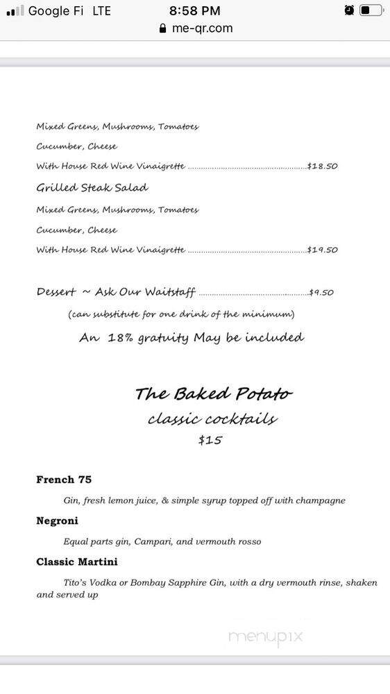 Baked Potato - North Hollywood, CA menu_pic