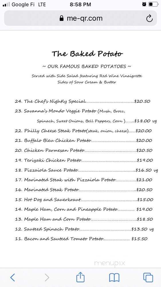 Baked Potato - North Hollywood, CA menu_pic