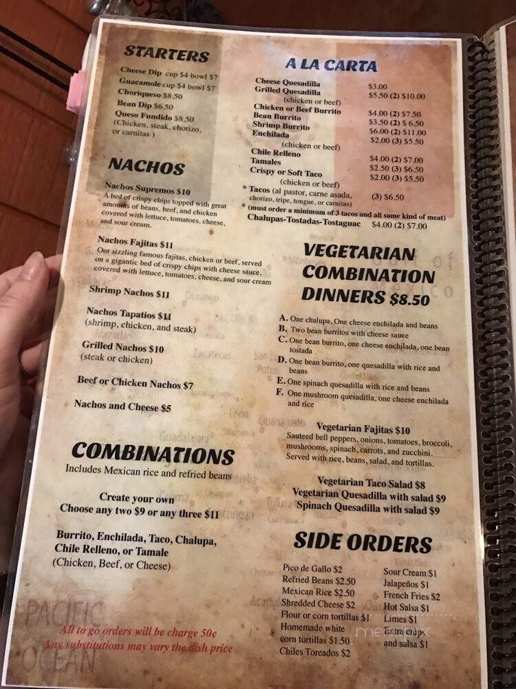El Guadalajara Mexican Restaurant - Franklin, TN menu_pic