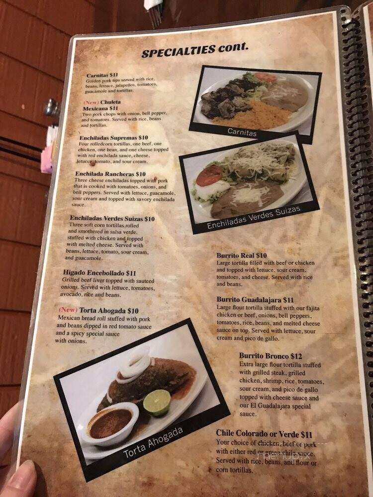 El Guadalajara Mexican Restaurant - Franklin, TN menu_pic