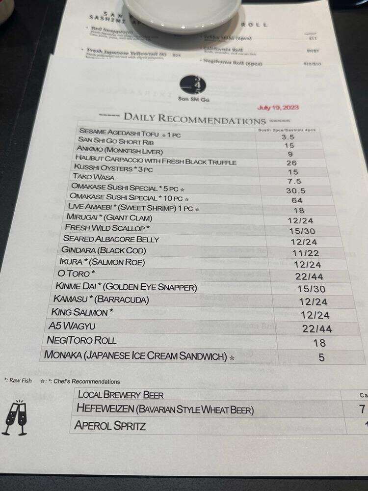 San Shi Go - Laguna Beach, CA menu_pic