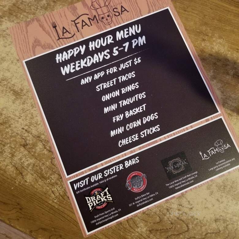 Duffy's - La Habra, CA menu_pic