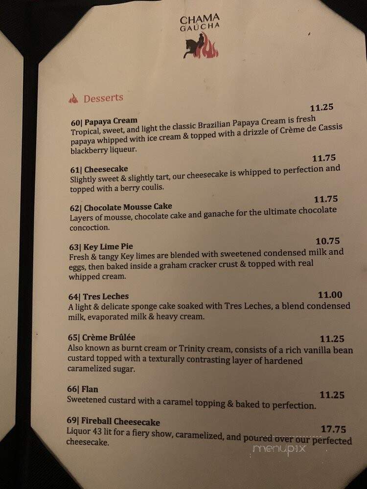 Chama Gacha Brazilian Steakhouse - San Antonio, TX menu_pic