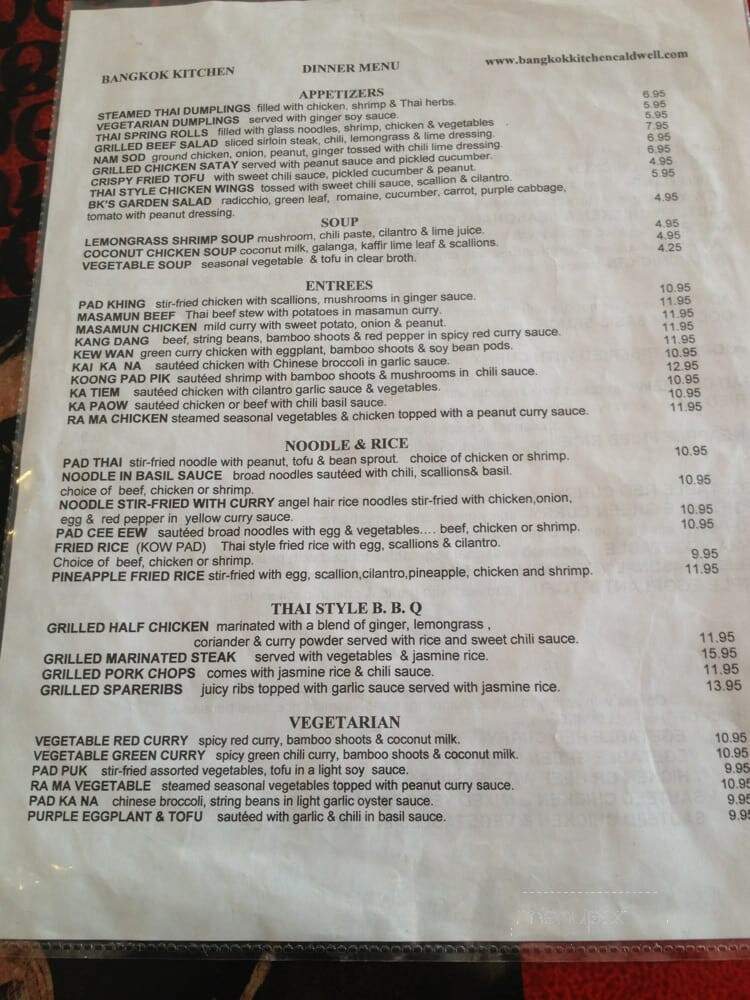 Bankok Kitchen - Caldwell, NJ menu_pic