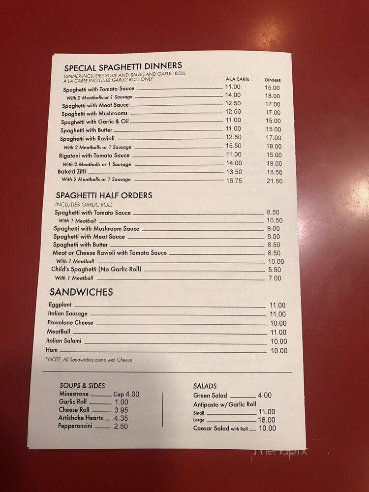 Marino's Italian - San Diego, CA menu_pic