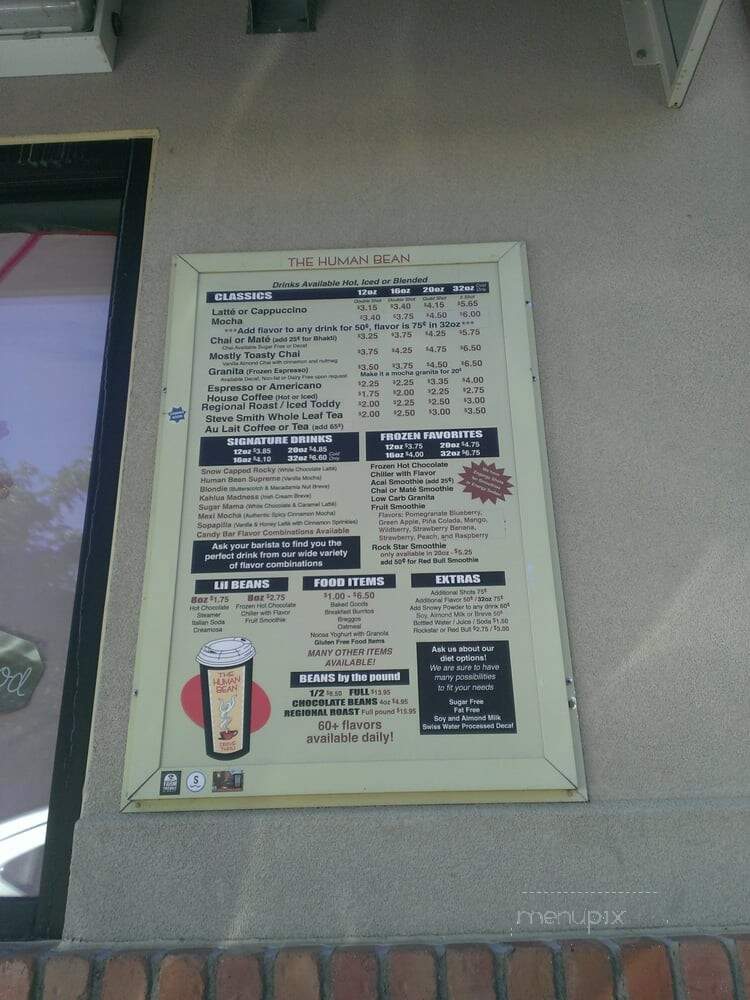 The Human Bean - Fort Collins, CO menu_pic