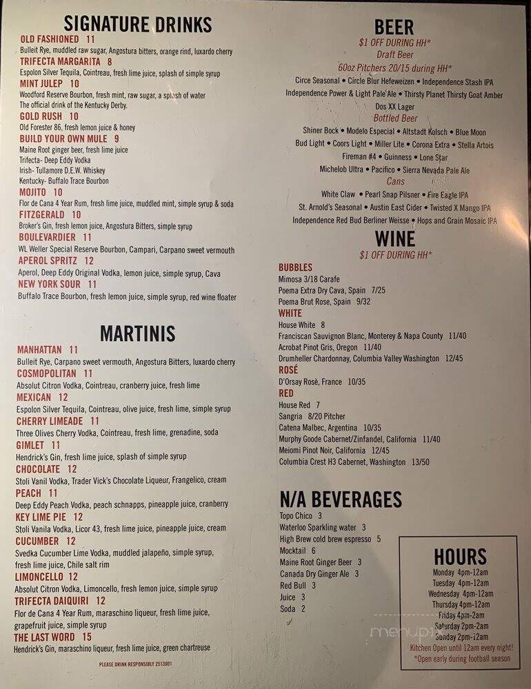 Trifecta - Austin, TX menu_pic