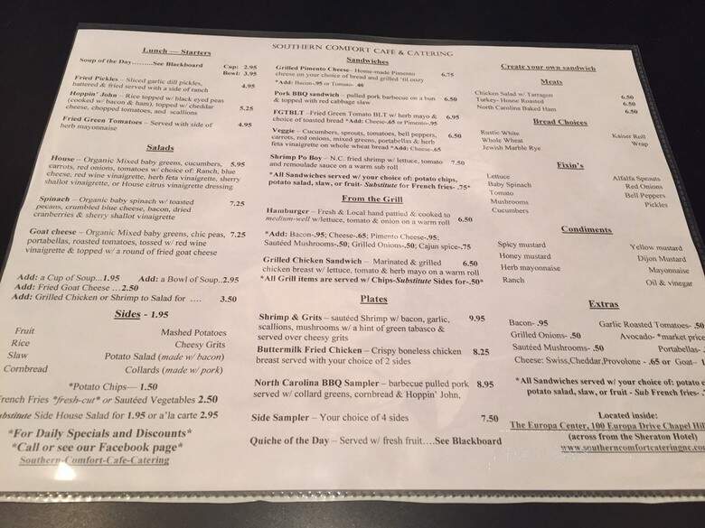Crook's Atrium Cafe - Chapel Hill, NC menu_pic