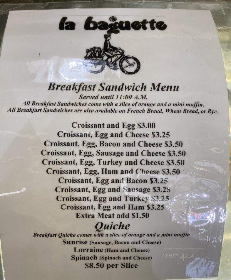 La Baguette French Bread Shop - Memphis, TN menu_pic