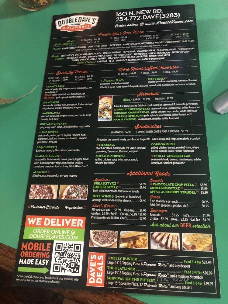 Double Dave's Pizzaworks - Waco, TX menu_pic