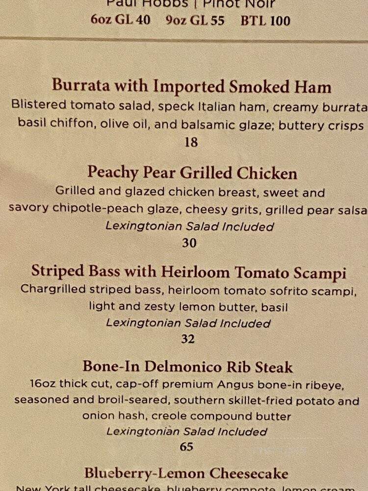Malone's - Lexington, KY menu_pic