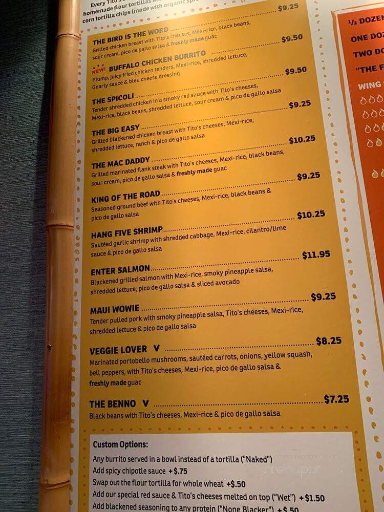 Tito's Burritos - Morristown, NJ menu_pic