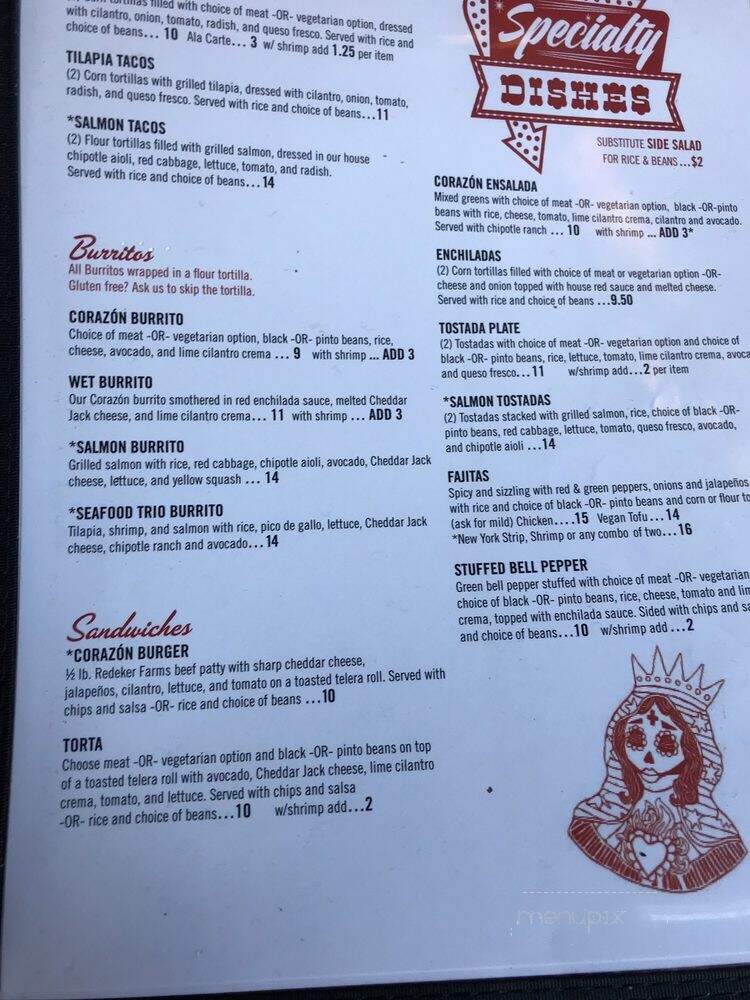 Cafe Corazn - Milwaukee, WI menu_pic