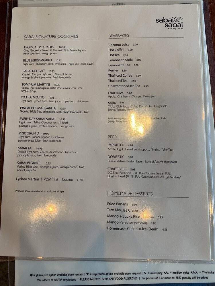 Sabai Sabai - Simply Thai - Germantown, MD menu_pic