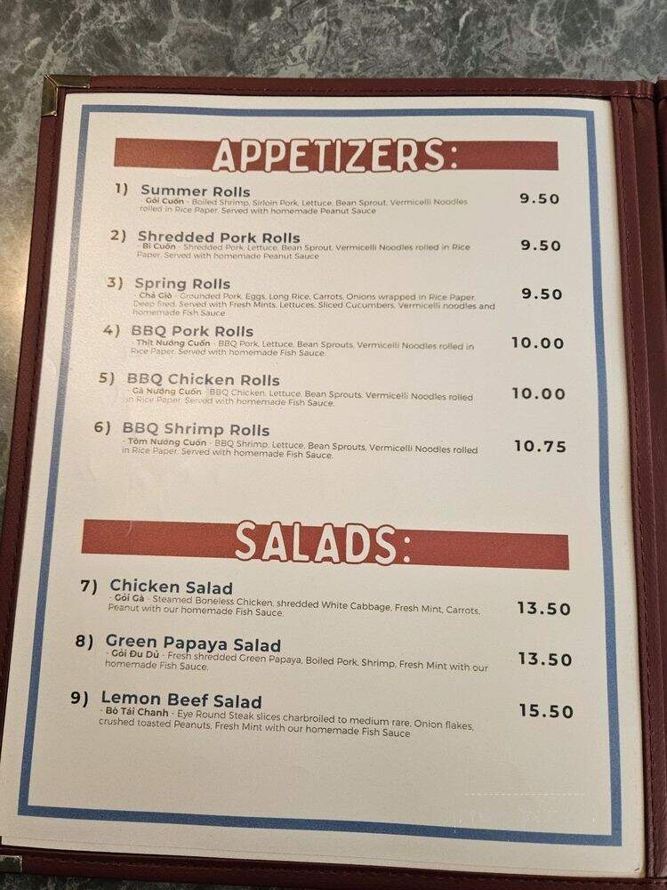 Pho Minh Thu - Honolulu, HI menu_pic