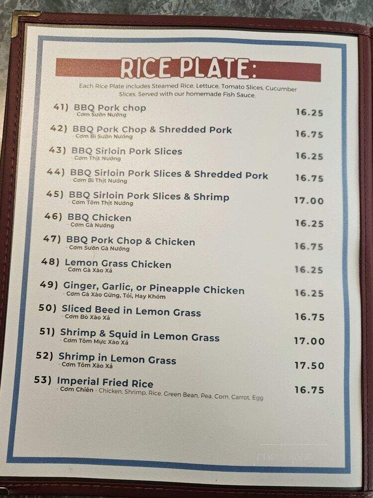 Pho Minh Thu - Honolulu, HI menu_pic