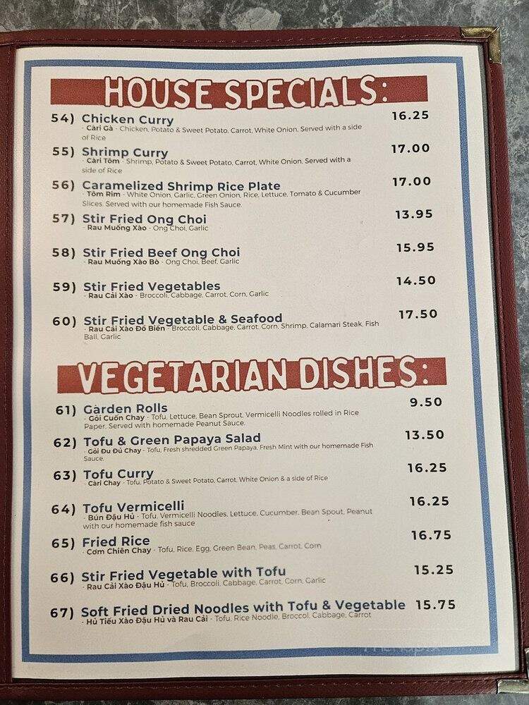 Pho Minh Thu - Honolulu, HI menu_pic