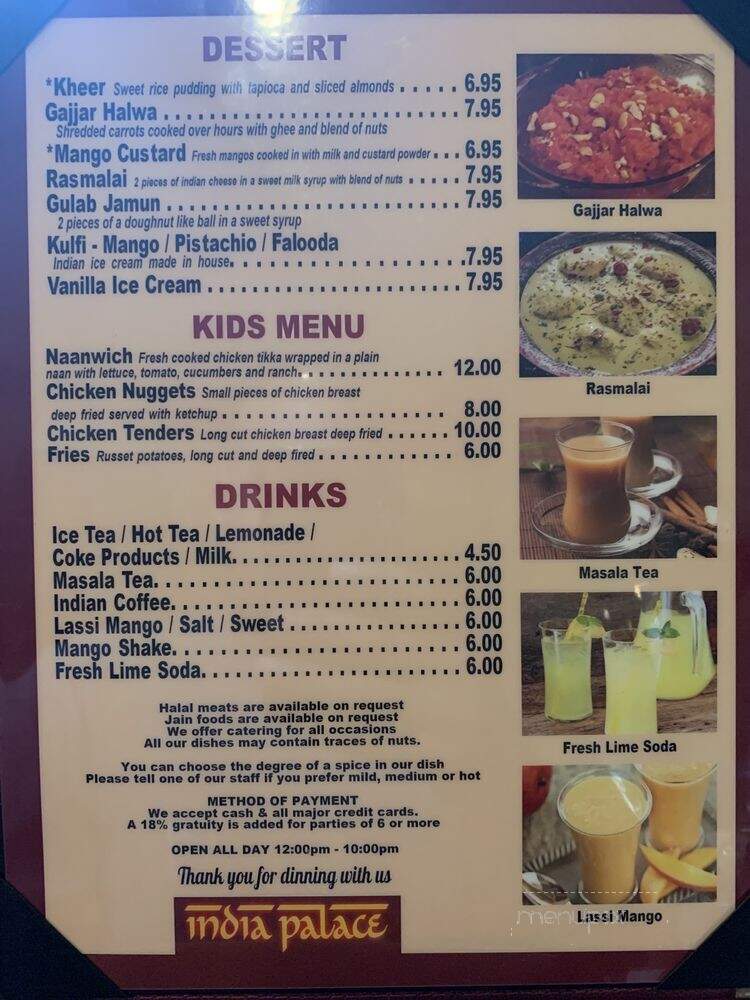 India Palace - Las Vegas, NV menu_pic