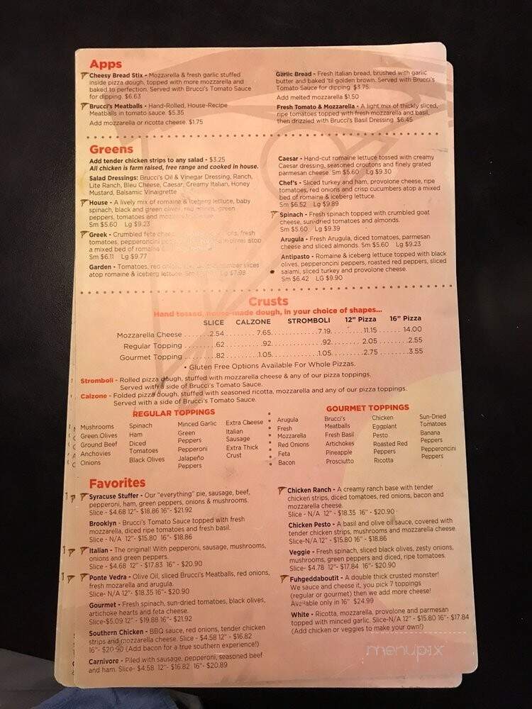 Brucci's - Jacksonville, FL menu_pic