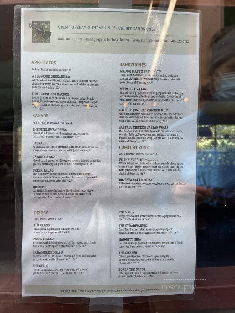 Fiddler's Inn - Seattle, WA menu_pic