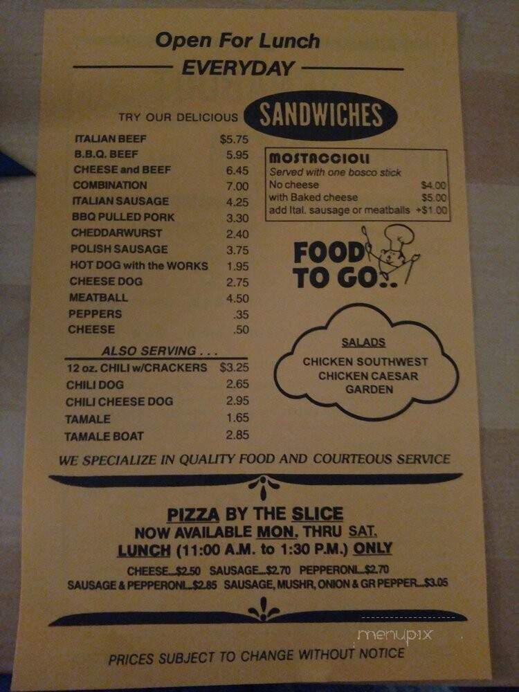 Turnabout Pizza - Lemont, IL menu_pic