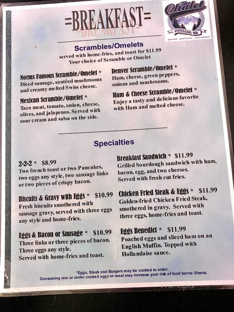 Chalet Tavern - Puyallup, WA menu_pic