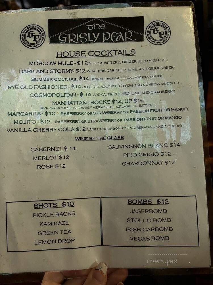 Grisly Pear - New York, NY menu_pic