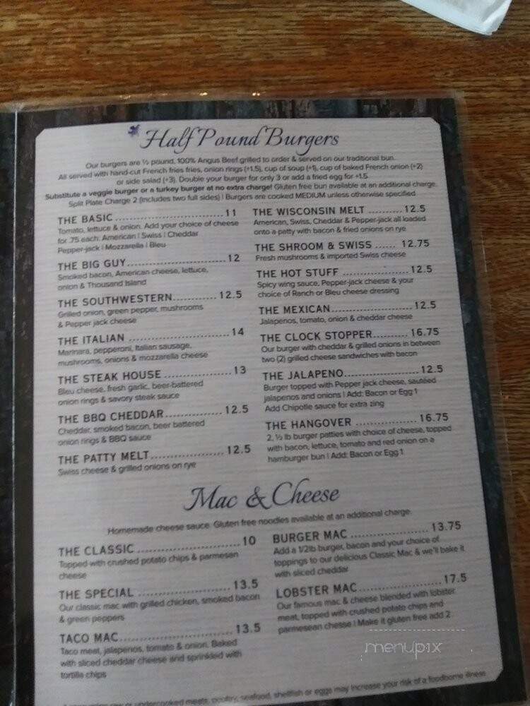 Clock Bar & Grill - Portsmouth, OH menu_pic